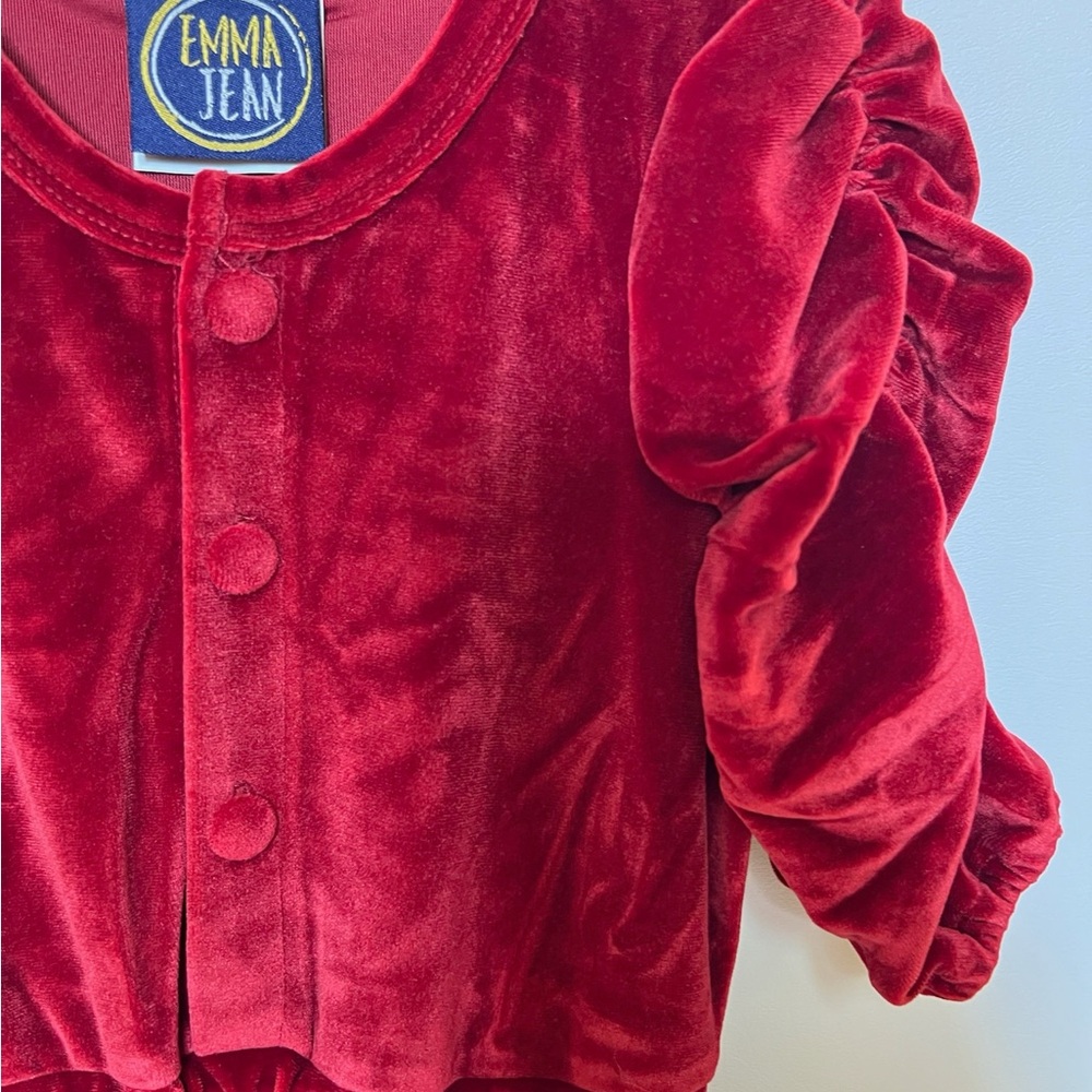 NWOT Girls Red Velvet Holiday Romper